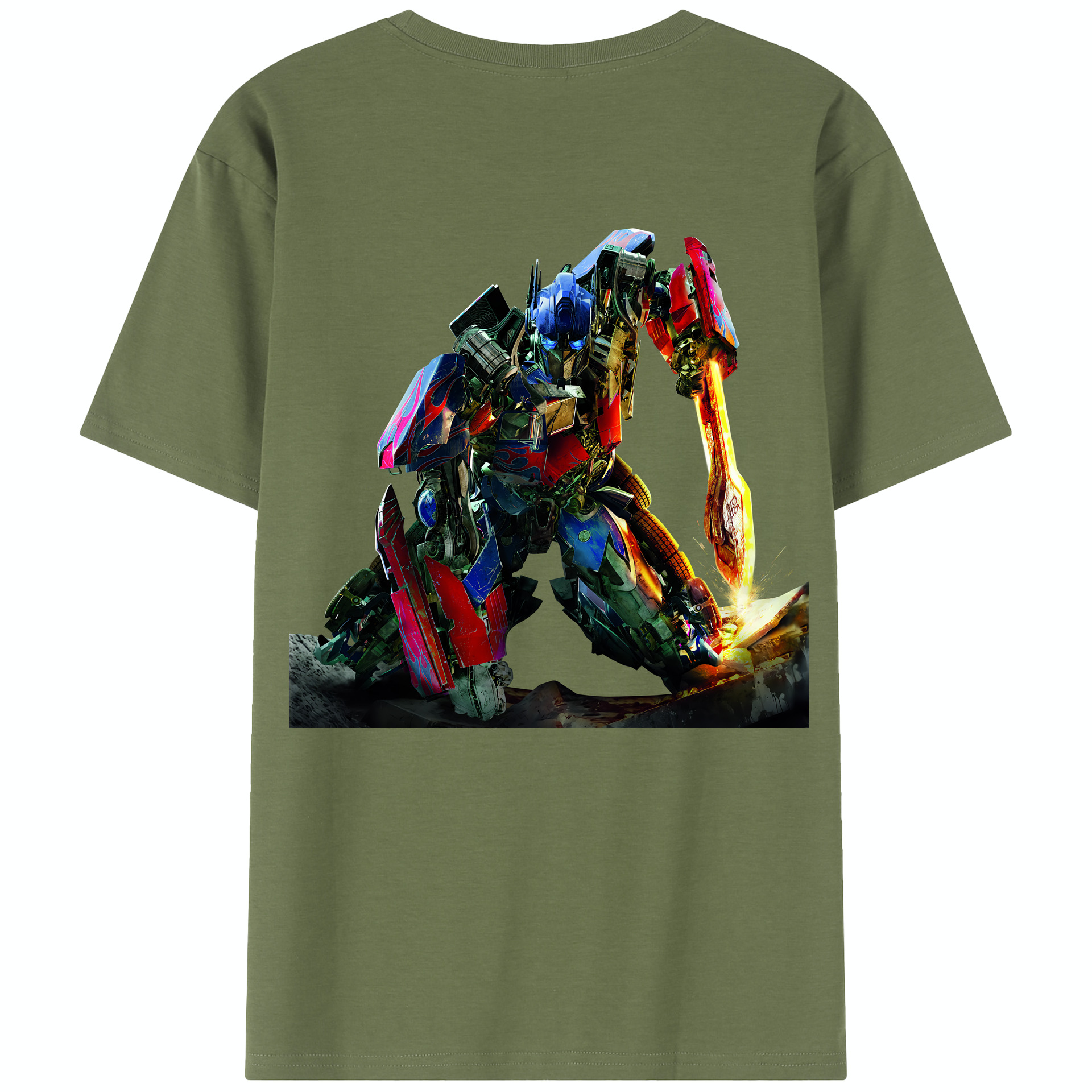 （画像用） Transformers トランスフォーマー 綿100％半袖Tシャツ（背面プリント）